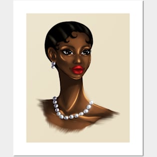 Black Elegance Excellent Melanin Woman Beautiful Portrait Posters and Art